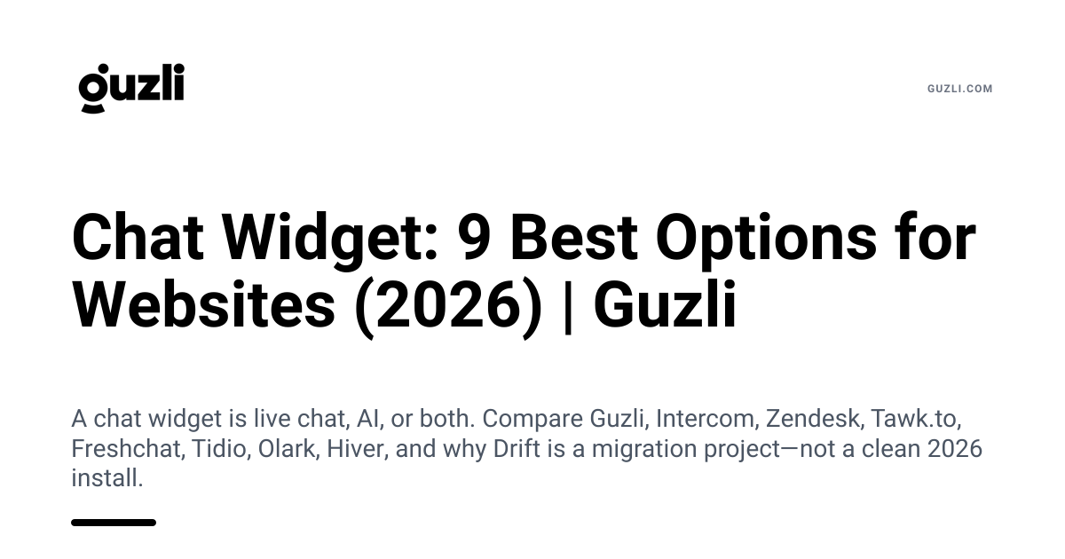 Chat Widget: 9 Best Options for Websites (2026) | Guzli Blog
