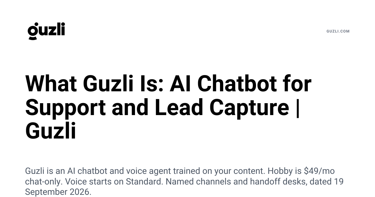 Introducing Guzli: AI Chatbot for Customer Support and Lead Capture ...