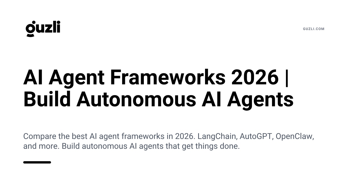 AI Agent Frameworks 2026 | Build Autonomous AI Agents