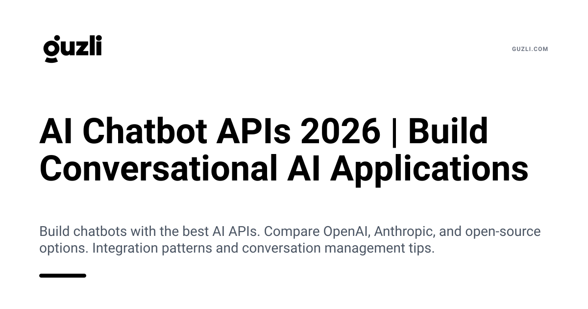Ai Chat Api AI Chatbot APIs 2026 | Build Conversational AI Applications