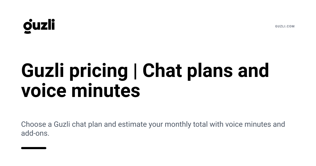 Guzli Pricing | AI Chatbot Plans for Customer Support
