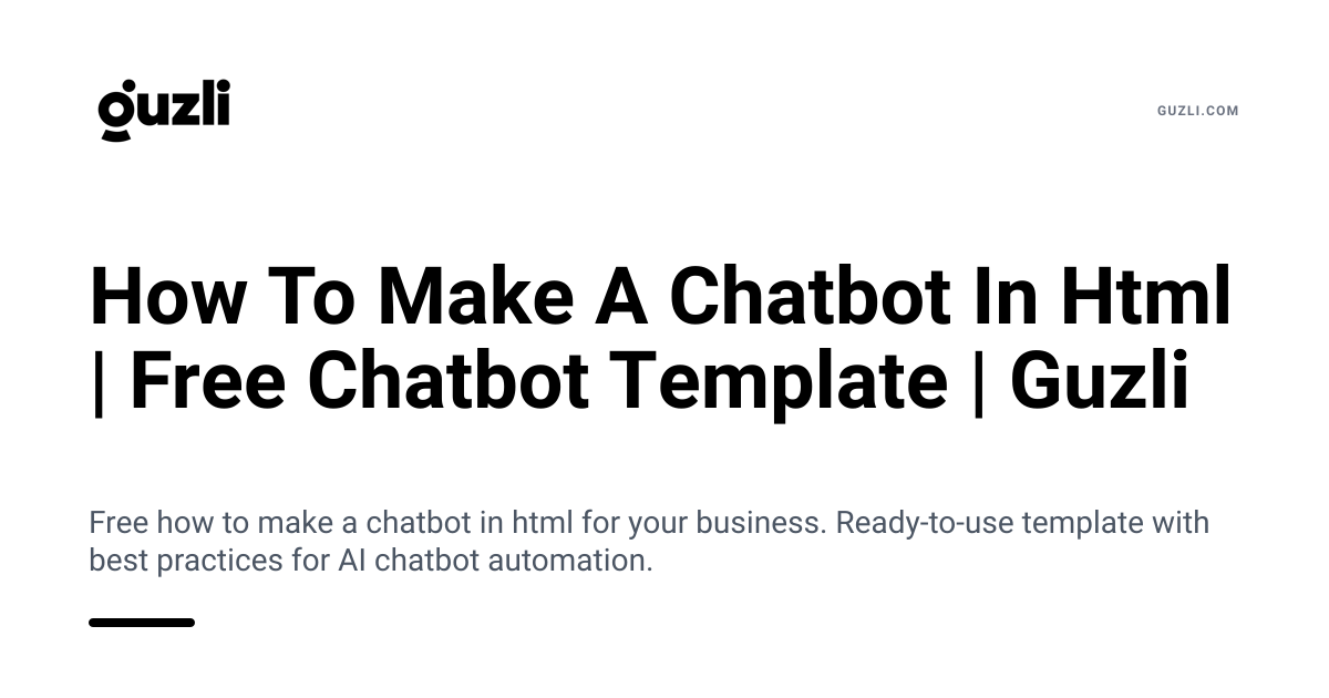How To Make A Chatbot In Html | Free Chatbot Template | Guzli