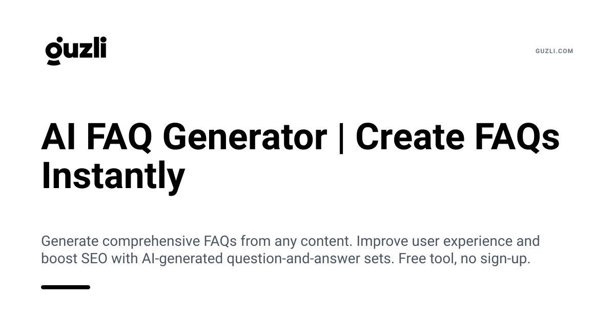 AI FAQ Generator | Create FAQs Instantly