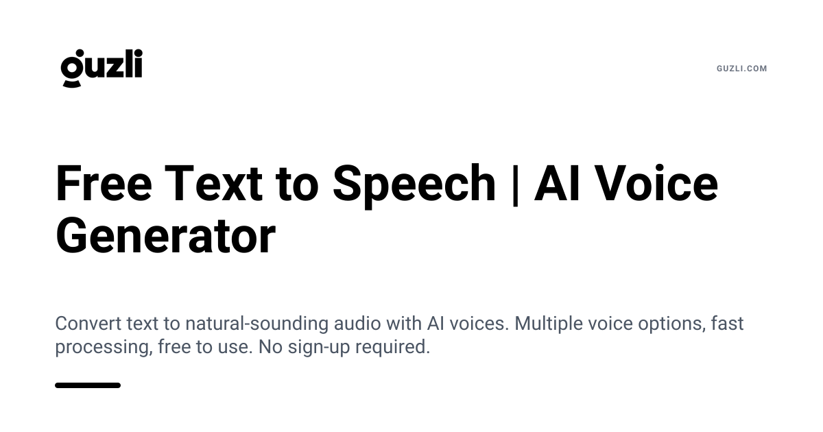 Free Text to Speech | AI Voice Generator